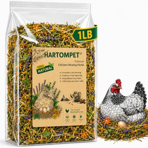 Chicken Nesting Herbs, Aromatic Botanical Blend for Chicken Coop, Nesting Boxes, Coop Bedding, Dust Bath, Odor Control, Freshness & Coop Refresher, Poultry Enrichment for Backyard Hens, 1LB