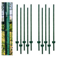 5 Feet Green, Pack of 10 Metal Fence Post, for 48 Inch High Garden Welded Wire Fence U-Channel Steel Garden Post - size: 5',10 PCS
