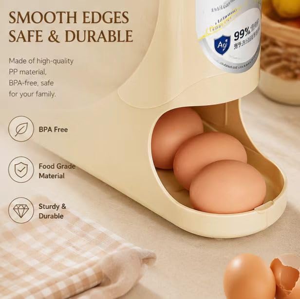 4-Tier Egg Dispenser for Refrigerator, Gravity Auto-Rolling Design, Holds 30 Eggs, Space-Saving Easy-Access Fridge Organizer Rack