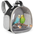 Small Bird Travel Backpack Carrier Cage, Backpack to Transport Backpack Carrier with Metal Tray Stand Perch for Parakeet Cockatiel Budgies Vet Carry Book Bag Black - color: Black