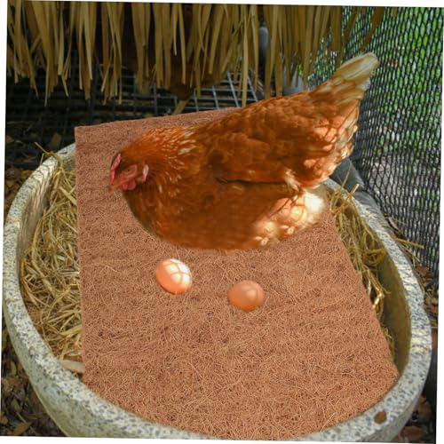MERRYHAPY 4Pcs Reusable Coconut Coir Chicken Nest Pads Nonslip Bedding Mats for Chicken Coop Comfortable Nesting Box Liners Easy to Clean Chicken Bedding Thickness