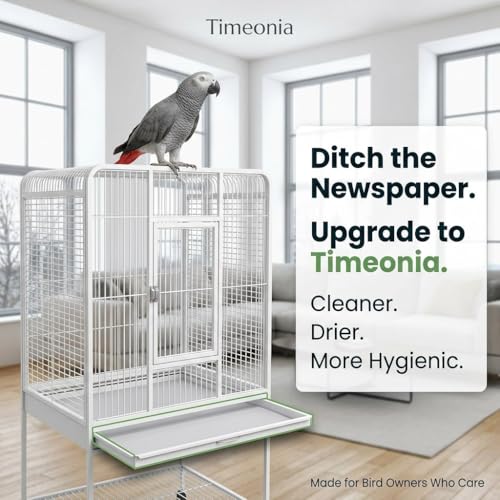 XL Bird Cage Liners 20-Pack Bamboo Charcoal Pads | 7 layer odor control waterproof leak proof backing quick daily cleanup large parrot cage coverage
