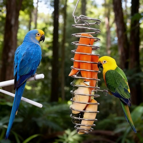 4pcs Millet Holder for Bird Cage Metal Parrot Bird Feeder Hanging Spray Millet Treat Holder Basket Storage Container Bird Cage Accessories for Cockatiel Parakeet Lovebird Finch Conure Small Animals