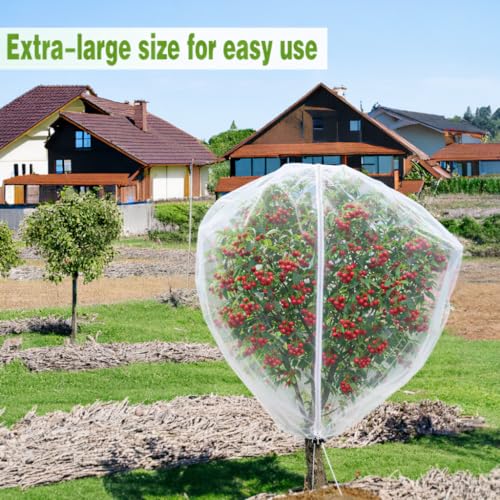 1Pack 13x13ft Large Fruit Tree Netting with Zipper and Drawstring – Anti-Insect, Anti-Bird Protection for Apple, Peach, Cherry Trees and Vegetables – Ideal for Home Gardens,Small Organic Farms - size: 13.1 X13.1ft
