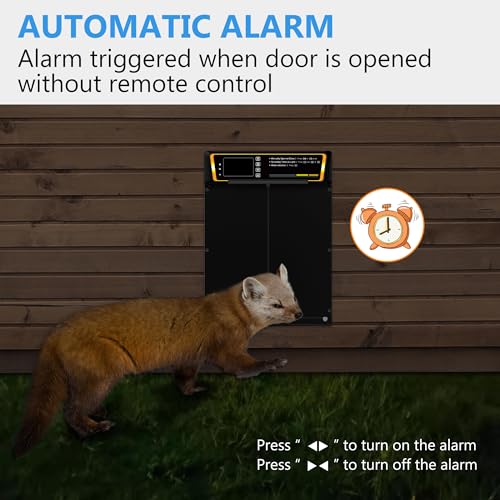 Automatic Chicken Coop Door with Timer & Light Sensor，5000mAh Battery & 3.7W Solar Panel，Anti-Pinch Auto coop Door, Weatherproof for Backyard Chicken Coop