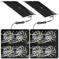 Rossesay 2 Set Solar Panel Fan Kit with 4 Fans 12w USB Weatherproof Solar Exhaust Fan Outdoor Solar Greenhouse Fan Portable Chicken Coop Fan, Metal Shell for Sheds, Attic, Pet Houses, Window Exhaust