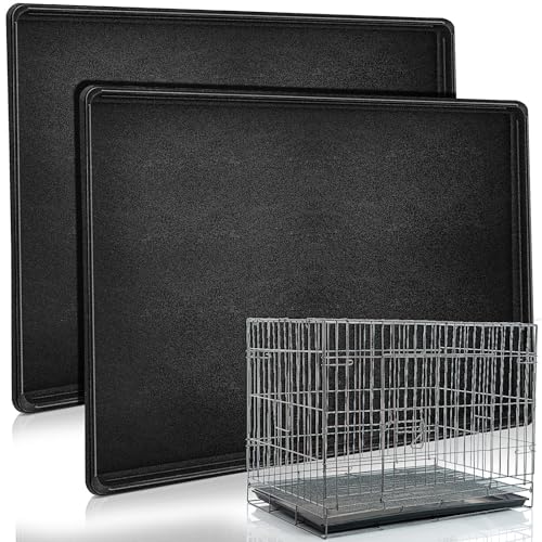 2 Pcs 30" Dog Crate Tray Replacement Dog Crate Pan Kennel Bottom Tray Replacement Plastic Bottom Pan Easy to Clean, Easy to Assemble, Ideal for Potty Training-Perfect for Pet Crates, Black - size: 30"