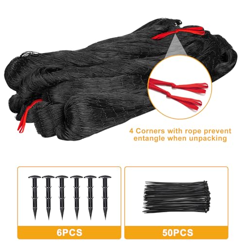 BSTPCOO Bird Net 25'x25' with 2.4" Square Mesh Bird Netting for Chicken Coop Roof, Poultry Netting Heavy Duty Nylon for Garden, Chicken Netting Fruit Tree Netting, Hawk Netting for Chicken Run | Heavy Duty Nylon Poultry Netting for Garden, Chicken Netting