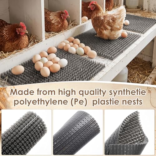 16 Pcs Washable Chicken Nesting Pads Bulk 11.8''x13.8'' Reusable Chicken Laying Pads for Coop Bedding Ultra Soft Artificial Nesting Box Pad for Pets, Garden Outdoor(Grey) - color: Gray