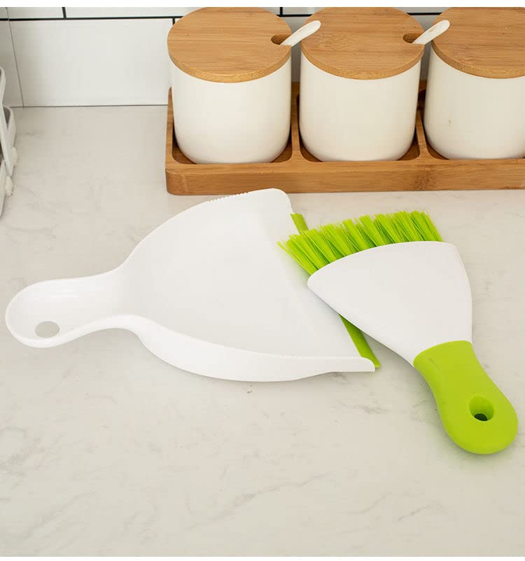 Dust pan Broom Brush Dustpan - Small Broom and Dustpan Set,Mini Broom and Dustpan,Small Dustpan and Brush Set for Home Cleaning, Sofa, Desk, Guinea Pig Cage, Cat Litter etc.（Light Green） - color: Light Green, size: 1 Set
