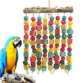 MQ Large Bird Parrot Toy,Bird Chewing Toy Natural Wooden Wooden Blocks Takraw Parrot Cage Bite Toy Suits for Large Medium Birds Macaws African Grey Cockatoos Amazon Parrots