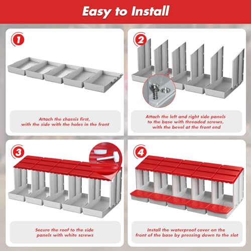 5 Hole Chicken Nesting Box with Rolling Egg Collection Design | Rolling Egg Collection & Protection Nesting Boxes, Avoid Broken Eggs, Ideal for Coops, Backyard & Family Chicken Raising ﻿ - size: 5 Compartment