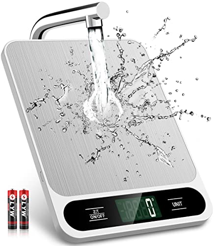 Mik-Nana Food Scale White, 22lb/10kg Digital Kitchen Scale Grams and oz for Baking Cooking and Weight Loss, 1g/0.04oz Precise Graduation, Easy Clean Stainless Steel - color: White