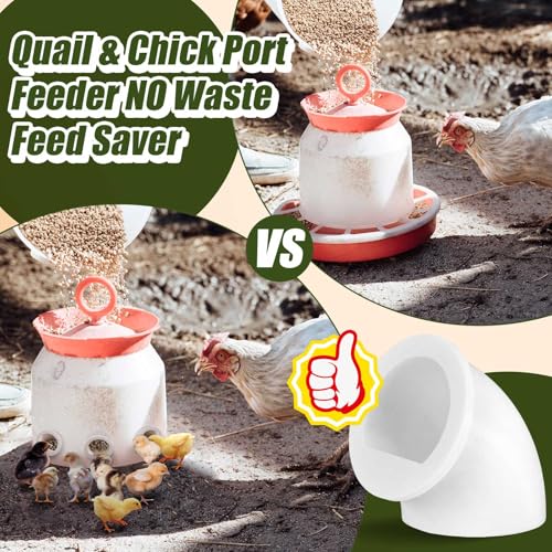 Teenyyou 20 Pack Quail Feeders No Waste Chicken Feeder Port DIY Chick Feed Saver Quail Supplies for Coturnix Small Poultry Farm Bucket Bin Container (1 Inch,White) - color: White, size: 1 Inch