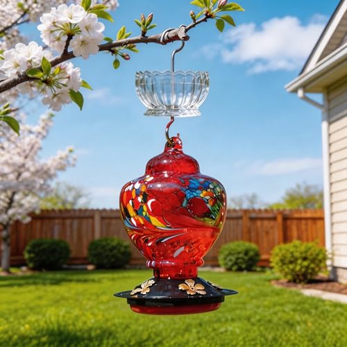 9oz Plastic Ant Moat for Hummingbird Feeder, 4-Pack Clear Insect Guard | Stainless Hooks, Daisy Floral Buffer, Transparent Nectar Protector, Water Barrier Blocking Bugs, 9 Ounce/270ml Capacity - color: Clear, size: 4PC/Pack