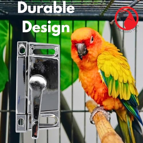 30001H Half Circle Lock for Bird Cages, Durable and Lightweight Bird-Safe Lock with Reflective Finish, Easy 2-Part Installation, Ideal for Cage Door Security (Pack of 2) - size: Pack of 2