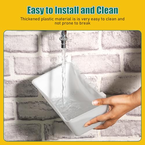 2 Pack Chicken Feeder Waterer 2.5 Quart Hanging Poultry Feeders Trough | Versatile Chicken Feeding Container with Hooks for Duck Goose Rabbit Duck Feeder Poultry and Livestock Water Trough（White） - color: White