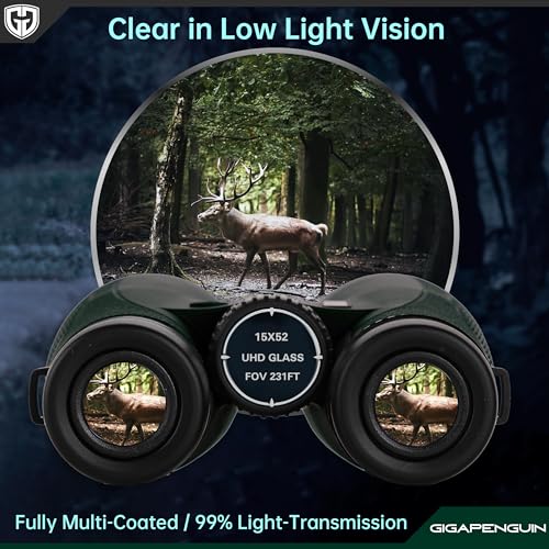 15x52 HD Binoculars for Adults High Powered with Upgraded Phone Adapter | Bright & Sharp HD Optics, Clear Low Light Vision, Large View, Waterproof, Lightweight for Bird Watching Cruise Travel Hunting