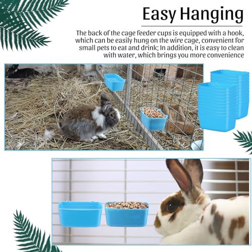 Zhehao 20 Pcs Bird Cage Cups Chicken Feeder Waterer Cups 18 oz Pigeon Feeder Plastic Poultry Wire Cage Hanging Chicken Water Bowl for Pet Bunny Poultry(Blue) - color: Blue