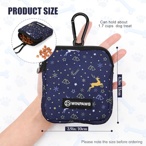 Dog Treat Pouch with Training Clicker,Waterproof Nylon Fabric Poop Bag Holders for Leashes,Hands Free Small Dog Walking Bag with Carabiner, Pet Puppy Training Walking Essentials (Moose) - color: Moose