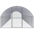 Galvanized Steel Chicken Coop 9.8x52.5x6.6 ft Outdoor | Spacious Run for Hens Ducks, Easy Clean with Water, Durable Wire Mesh - size: 9.8' x 52.5' x 6.6' (W x D x H)