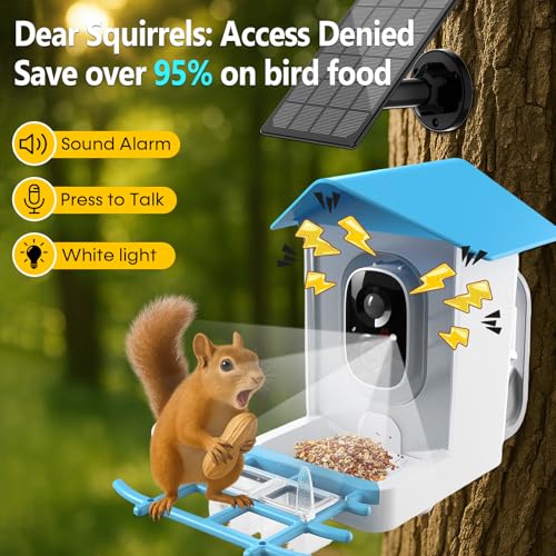 Solar Powered Bird Feeder with Camera: One Full Charge Lasts for Weeks