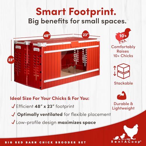 RentACoop Big Red Barn Chick Brooder Set with Heating Plate