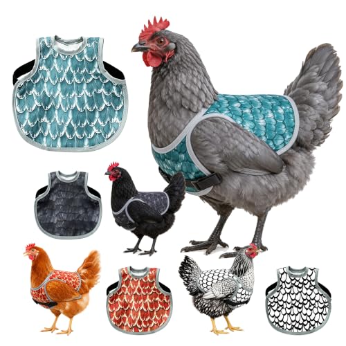 Chicken Saddle for Hens, Adjustable Hen Apron Back Protector for Protection Feather Regrowth, Waterproof Breathable Chicken Clothes with Straps, Apron for Medium to Large Hens Saddle（Light Blue） - color: Light Blue