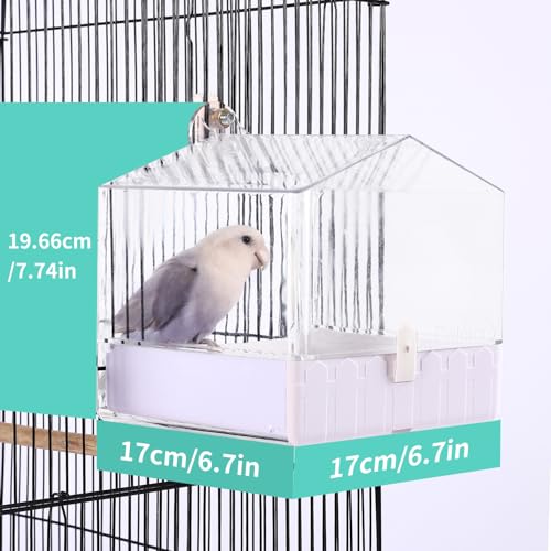 Colorday Hanging Bird Bath for Cage, Pet Parrot Bath, 6.7X6.7X7.74 inch | For Small to Medium Birds, Parakeets, Cockatiels, Budgie, Quaker, Conure, Lovebirds, Finches
