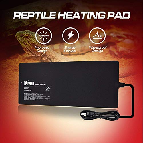 iPower 8X18 Inch Reptile Heat Pad Under Tank Heater Terrarium Warmer Heating Mat for Turtles Lizards Frogs and Other Small Animals - size: 8 X 18 Inch, style: Heat Pad