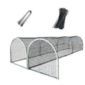 Galvanized Steel Chicken Runs for Yard, Mobile Metal Enclosed Poultry Coop Kits | Movable Hens and Rooster Cages for Outside, Portable Chicken Coop Run (23.5 × 23.5 × 118 IN)