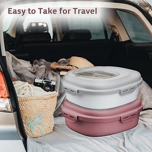 Rice Storage Bin Cereal Containers, 13-50lb Collapsible Rice Container Dispenser with Transparent Lid, Rolling Wheels, Measuring Cup and Scoop, Airtight Dog Cat Pet Food Storage Container Pink - color: Pink