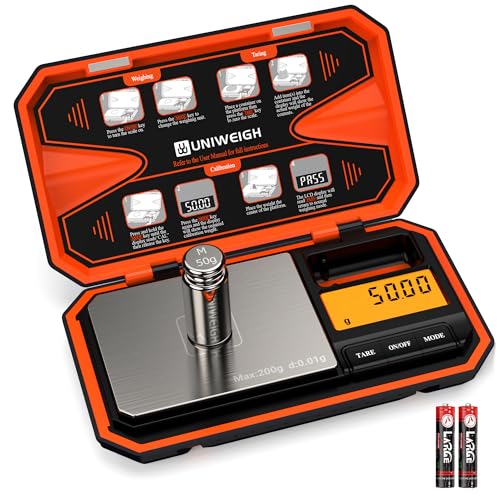 Digital Pocket Scale 200g/0.01g Precision Digital Scale Grams | 6 Units Jewelry Scales,Coins Scale with LCD Display,Tare Function for Food,Powder,small items(Battery Included)-Orange - color: Orange