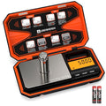 Digital Pocket Scale 200g/0.01g Precision Digital Scale Grams | 6 Units Jewelry Scales,Coins Scale with LCD Display,Tare Function for Food,Powder,small items(Battery Included)-Orange - color: Orange