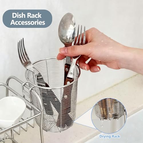 Dish Rack, Stainless Steel Kitchen Drain Basket, Compact Utensil Drying Rack Dishwasher Accessory, Hanging Cutlery and Utensil Organizer, Set of 2 - size: 2pcs Hanging Utensil Holder