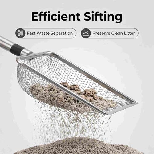 Chicken Poop Scooper 2 Pack, Stainless Steel Coop Scoop, 3.8mm & 5mm Mesh | 4-inch metal rake and scoop cleaning tools sift chicken poop, sand, litter and bedding for faster daily coop cleanup