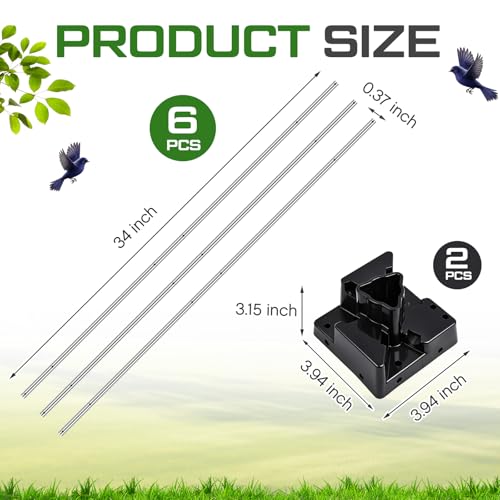 Yaocom 2 Set 6 Pcs Hanging Gourd Bracket, Purple Martin Gourds Hangers, Only Compatible with 28mm/1.1in Pole，Round, Aluminum Bracket, Durable and Easy to Install