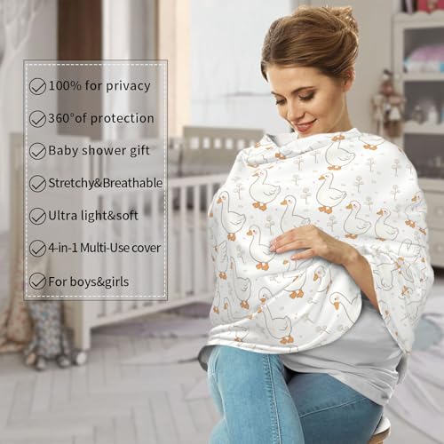 Goose Baby Stuff Car Seat Cover for Baby,Mom Nursing Breastfeeding Covers,Multi-Use Car Seat Canopy Carrier Cover,Stroller Cover Newborn Shower Gift for Boys Girls - color: Goose