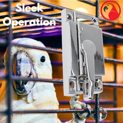 30001H Half Circle Lock for Bird Cages, Durable and Lightweight Bird-Safe Lock with Reflective Finish, Easy 2-Part Installation, Ideal for Cage Door Security (Pack of 2) - size: Pack of 2