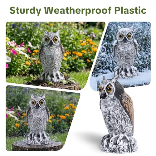 OFFO Fake Owl, Owl Statue for Garden and Yard Decoration, Weatherproof Plastic Outdoor Owl Decor for Porch Pool Patio Yard, 8-Inch Height, Short Ear Owl - color: Short Ear Owl Brown, size: 8 in