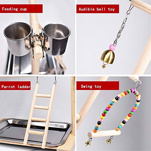 Bird Playground Parrot Playstand, Stand Fun Straw Bell Toys, Ladder Hanging Swing Chew Exercise Toys, for Conure Macaw Cockatiel Finch Small Animals - color: M-200