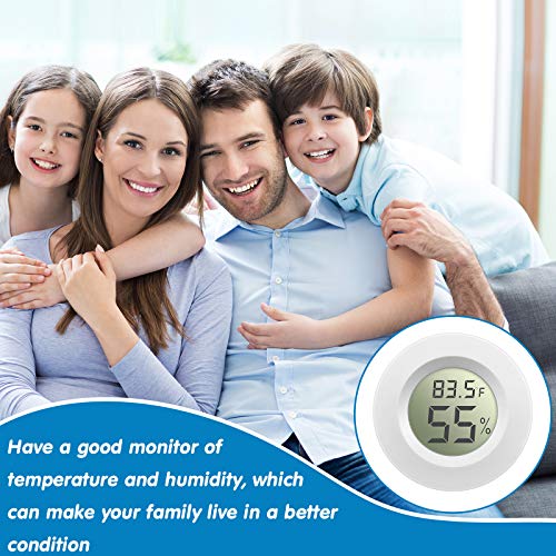 Weewooday 20 Pcs Mini Hygrometer Thermometer Digital LCD Monitor Indoor/Outdoor Room Humidity Meter Temperature Gauge for Greenhouse Garden Reptile Incubator Cellar ℉/℃ (White) - size: White