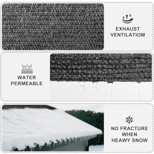 SUNNY GUARD Sun Shade Cloth, 6 x 8 FT Black HDPE Mesh | 85-95% Breathable shade cover creates a cooler space for plants, vegetables, greenhouses, patios, chicken coops, and kennels - color: 90 SHADE-BLACK, size: 6 FT x 8 FT
