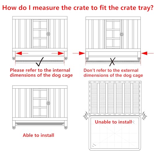 Dog Crate Tray Replacement - Heavy Duty Reinforced Pan | Thick composite plastic, waterproof & easy-clean. Fits metal cages, litter boxes & puzzle boards. - size: 28.93"L × 18.2"W × 1"H