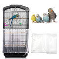 Daoeny Universal Bird Cage Cover, Adjustable Parrot Nylon Airy Soft Mesh Net, Seed Feather Catcher, Birdcage Cover Skirt Sheer Guard for Parakeet Macaw Round Square Cages (White) - color: White