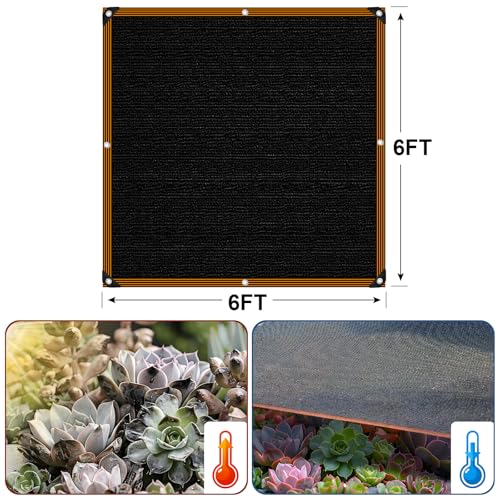 Shade Cloth - for Garden 90% Plant Shades Mesh Tarp with Grommets Outdoor Sun Shades Netting for Chicken Coop Greenhouse Vegetables Pergola Patio Cover - size: 6×6FT