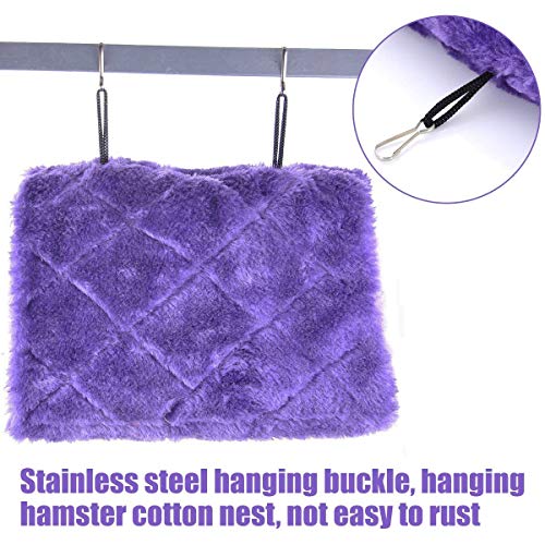 Winter Warm Bird Nest House Shed Hut Hanging Hammock Finch Cage Plush Fluffy Birds Hut Hideaway for Hamster Parrot Macaw Budgies Eclectus Parakeet Cockatiels Cockatoo Lovebird (S, Purple) - color: Purple, size: S