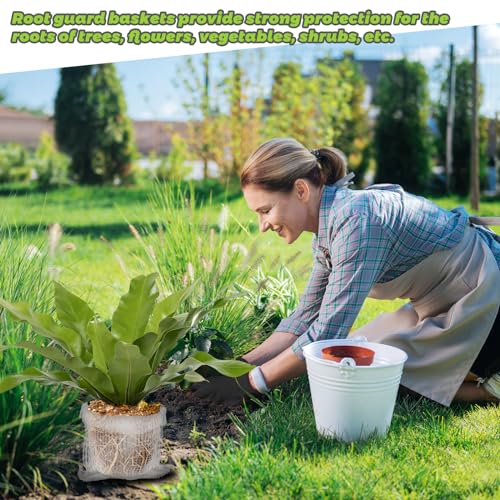 40 Pcs Gopher Baskets 5 Gallon Root Guard Proof Stainless Wire Steel Trap | 16" X 17.5" Mesh Cage with Gloves Root Protection for Gophers Moles Voles, Bulbs Tubers Trees Orchid Flowers Planting Baskets - size: 16"X17.5"-40 Pack