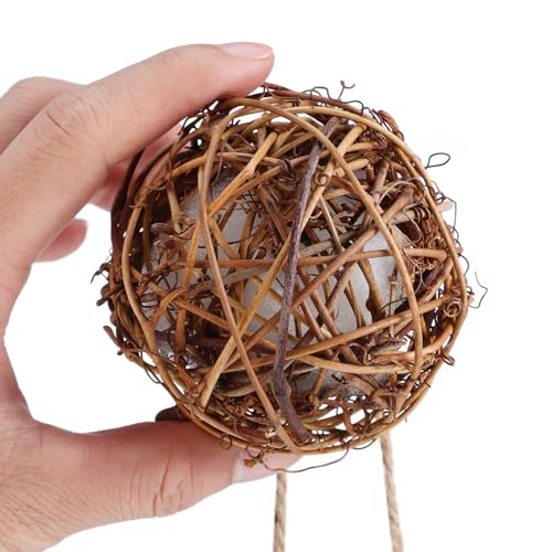 Yardwe 2PCS Bird Nesting Material Balls, Bird Nesting Material for Outdoor Hummingbird Houses, 3.14 Inch Unique Hanging Nest Balls Ideal for DIY Craft Lovers