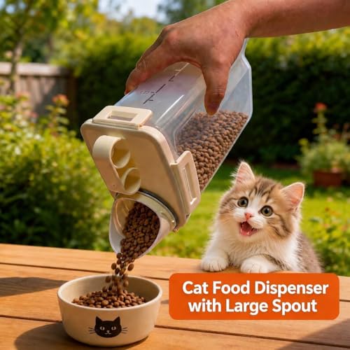 2 Lbs Small Cat Dog Food Storage Container for Bird Seed, Pet Food, 2 Pack | 2QT Versatile Dry Food Bin Portable Dispenser with Wide-Mouth Pour Spout for Rice, Flour, Cereal, Storage and Organization - color: Two Beige
